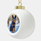 Australische Rinder Let It Snow Weihnachten Keramik Kugel-Ornament (Rechts)