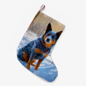 Australische Rinder Let It Snow Weihnachten Kleiner Weihnachtsstrumpf (Vorderansicht (hängend))