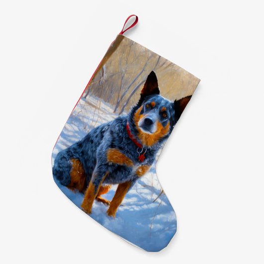 Australische Rinder Let It Snow Weihnachten Kleiner Weihnachtsstrumpf (Vorderansicht (hängend))