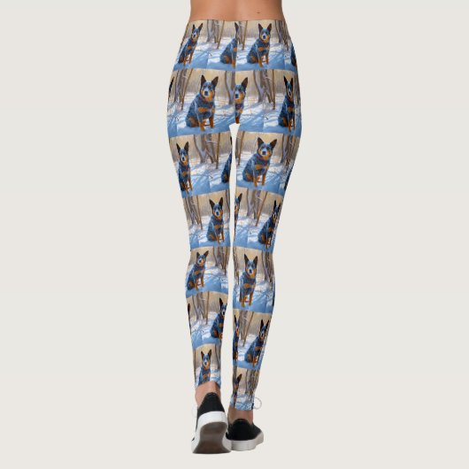 Australische Rinder Let It Snow Weihnachten Leggings (Rückseite)
