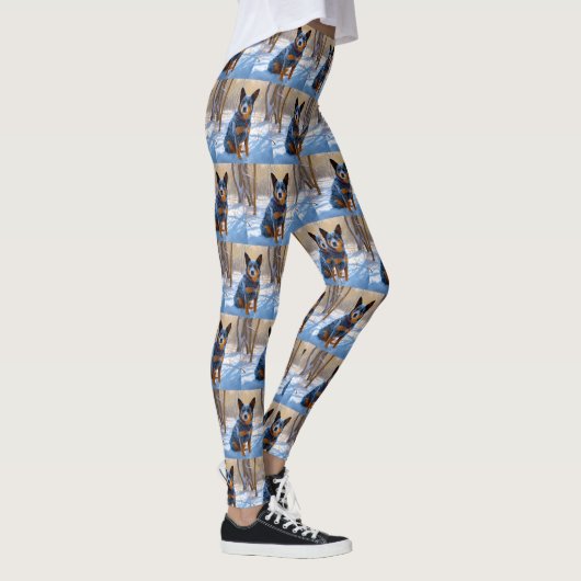 Australische Rinder Let It Snow Weihnachten Leggings (Rechts)