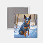 Australische Rinder Let It Snow Weihnachten Magnet (Vorderseite/Rückseite)