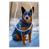 Australische Rinder Let It Snow Weihnachten Mittlere Geschenktüte (Vorderseite)