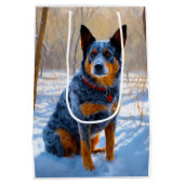 Australische Rinder Let It Snow Weihnachten Mittlere Geschenktüte (Rückseite)