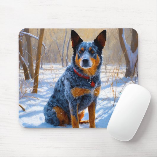 Australische Rinder Let It Snow Weihnachten Mousepad (Mit Mouse)