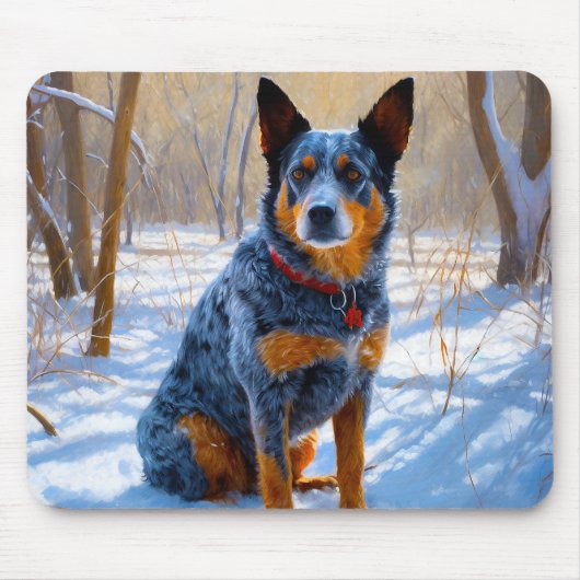 Australische Rinder Let It Snow Weihnachten Mousepad (Vorne)