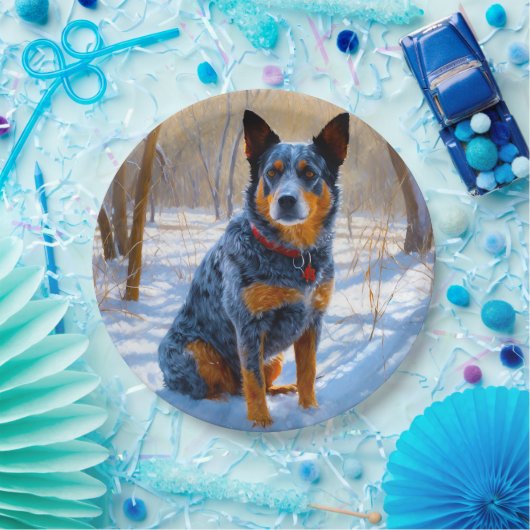 Australische Rinder Let It Snow Weihnachten Pappteller (Party)