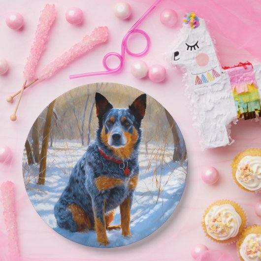 Australische Rinder Let It Snow Weihnachten Pappteller (Party)