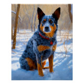 Australische Rinder Let It Snow Weihnachten Poster (Vorderseite)