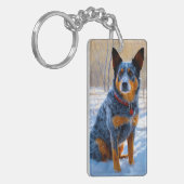 Australische Rinder Let It Snow Weihnachten Schlüsselanhänger (Vorderseite links)