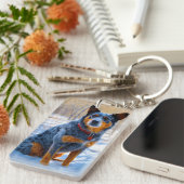 Australische Rinder Let It Snow Weihnachten Schlüsselanhänger (Vorderseite rechts)