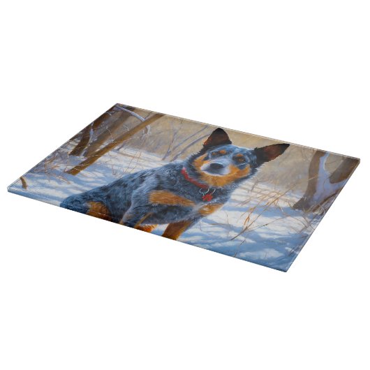 Australische Rinder Let It Snow Weihnachten Schneidebrett (Ecke)