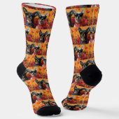 Australische Rinder mit Herz-Rose Valentinstag Socken (Gewinkelt)