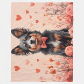 Australische Rinder mit Rose - Valentinstag Fleecedecke (Vorderseite)