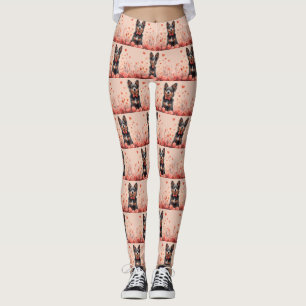 Australische Rinder mit Rose - Valentinstag Leggings