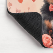 Australische Rinder mit Rose - Valentinstag Mousepad (Ecke)