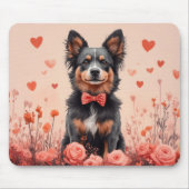 Australische Rinder mit Rose - Valentinstag Mousepad (Vorne)