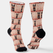 Australische Rinder mit Rose - Valentinstag Socken (Gewinkelt)