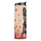 Australische Rinder mit Rose - Valentinstag Thermosbecher (Nach links gedreht)