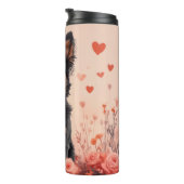 Australische Rinder mit Rose - Valentinstag Thermosbecher (Nach rechts gedreht)
