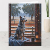 Australische Rinder mit Weihnachtsbeleuchtung Urla Karte (Vorderseite)