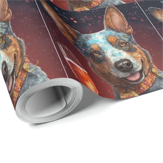 Australische Rinder-Neujahrskarte Geschenkpapier (Rolleneckpunkt)