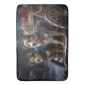 Australische Rinder Snowy Sleigh Weihnachtsdekor Badematte (Vorderseite Vertikal)