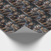 Australische Rinder Snowy Sleigh Weihnachtsdekor Geschenkpapier (Ecke)