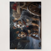 Australische Rinder Snowy Sleigh Weihnachtsdekor Puzzle (Vertikal)