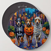 Australische Rinder-Trick-or-Treating zu Halloween Button (Vorne & Hinten)