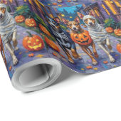 Australische Rinder-Trick-or-Treating zu Halloween Geschenkpapier (Rolleneckpunkt)