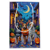 Australische Rinder-Trick-or-Treating zu Halloween Mittlere Geschenktüte (Vorderseite)