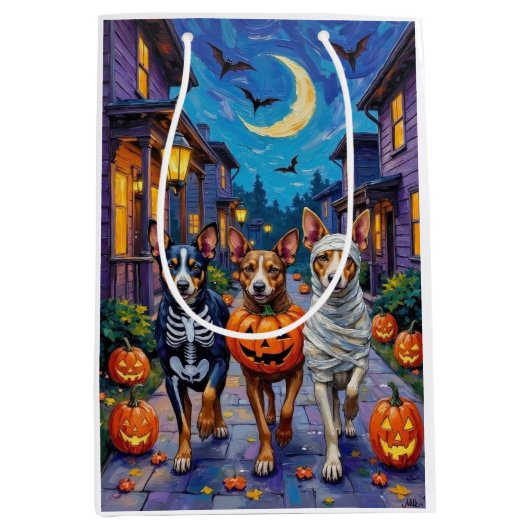 Australische Rinder-Trick-or-Treating zu Halloween Mittlere Geschenktüte (Vorderseite)