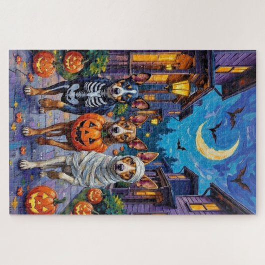 Australische Rinder-Trick-or-Treating zu Halloween Puzzle (Horizontal)