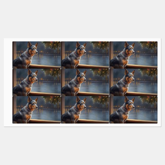 Australische Rinder Weihnachts-Kreuzfahrt Pawsome Etiketten (Blatt)