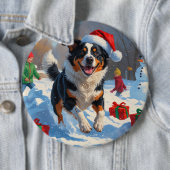 Australische Rinder Weihnachts-Schneeszene Button (Beispiel)