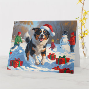 Australische Rinder Weihnachts-Schneeszene Karte