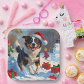 Australische Rinder Weihnachts-Schneeszene Pappteller (Party)