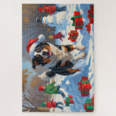 Australische Rinder Weihnachts-Schneeszene Puzzle (Vertikal)