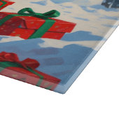 Australische Rinder Weihnachts-Schneeszene Schneidebrett (Ecke)