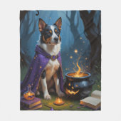 Australische Rinder-Whimsical Halloween-Malerei Fleecedecke (Vorderseite)