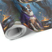 Australische Rinder-Whimsical Halloween-Malerei Geschenkpapier (Rolleneckpunkt)