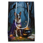 Australische Rinder-Whimsical Halloween-Malerei Mittlere Geschenktüte (Rückseite)