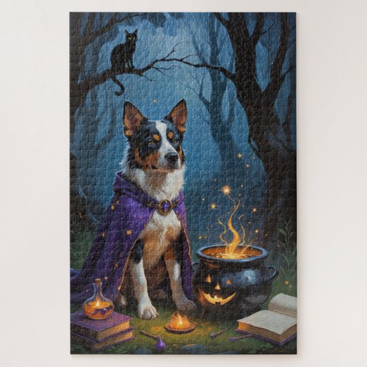 Australische Rinder-Whimsical Halloween-Malerei Puzzle (Vertikal)