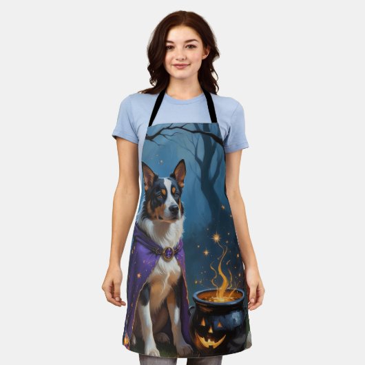 Australische Rinder-Whimsical Halloween-Malerei Schürze (Getragen)