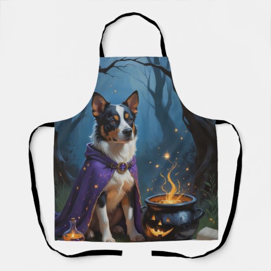 Australische Rinder-Whimsical Halloween-Malerei Schürze (Vorderseite)