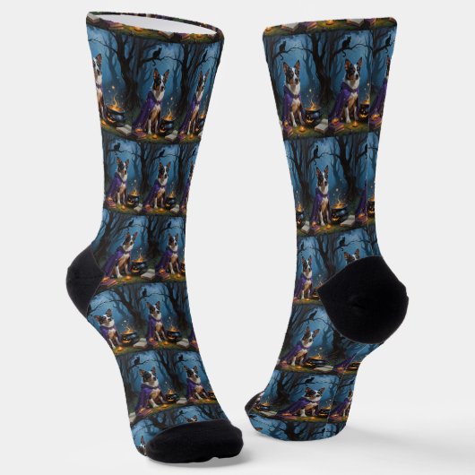 Australische Rinder-Whimsical Halloween-Malerei Socken (Gewinkelt)