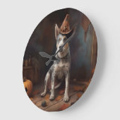 Australische Rinderpumpen Halloween Beängstigend Große Wanduhr (Winkel)