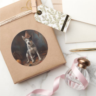 Australische Rinderpumpen Halloween Beängstigend Runder Aufkleber