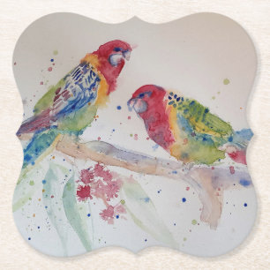 Australische Rosella Parrot Aquarellkunst Untersetzer